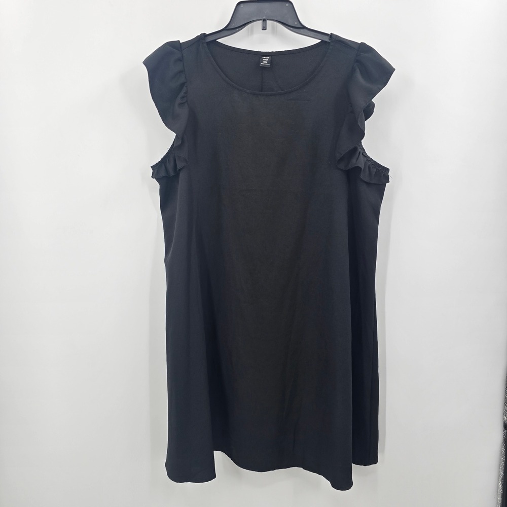 Shein Curve Black Ruffle Sleeve Shift‎ Dress 0XL